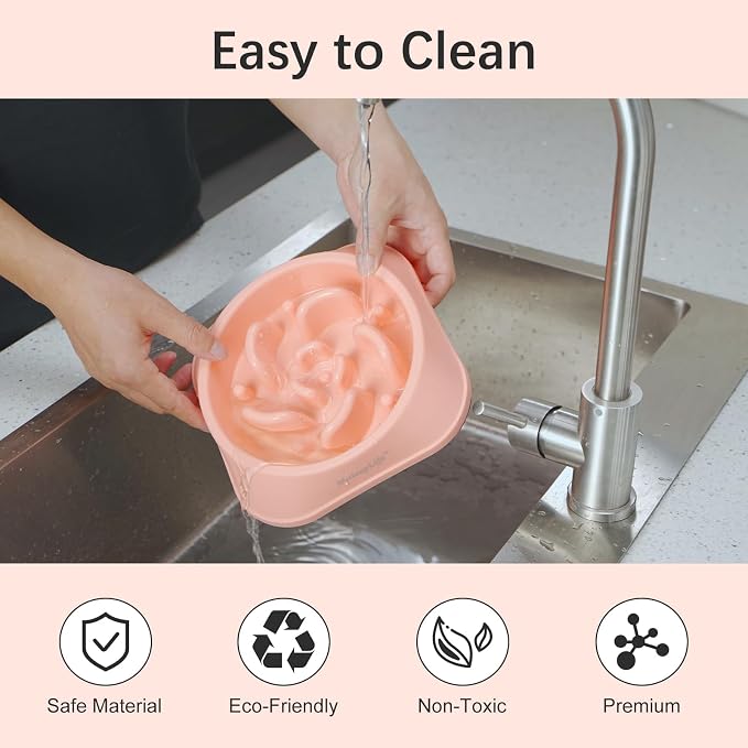 MateeyLife 2-Pack Slow Feeder Dog Bowls, 2 Cups, Dog Puzzle Feeder Bowl | Food-contact safe, dishwasher safe, non-slip base, maze design, for fast eaters, for dogs and cats, daily mealtimes - Image 7