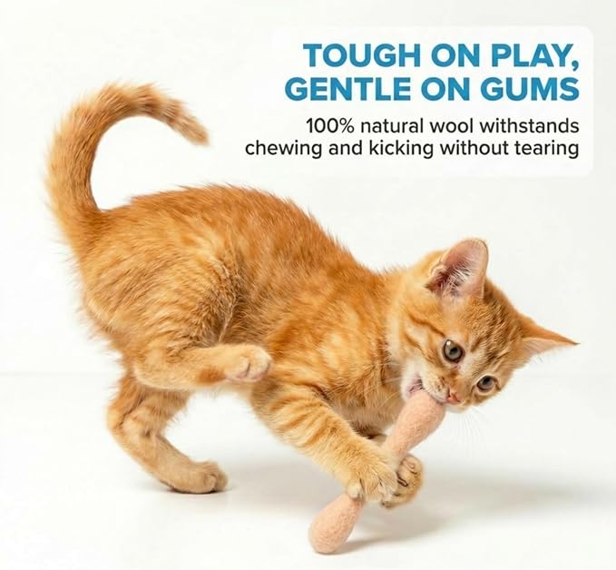 Glaciart One MINI Swabs Cat Toys with Catnip - 6 Pk | Durable for Chew, Cute Cat Toys Interactive Kitty for Boredom, Exercise, & Play | Filled w/Organic Catnip for Anxiety & as Digestive Aid - Image 4