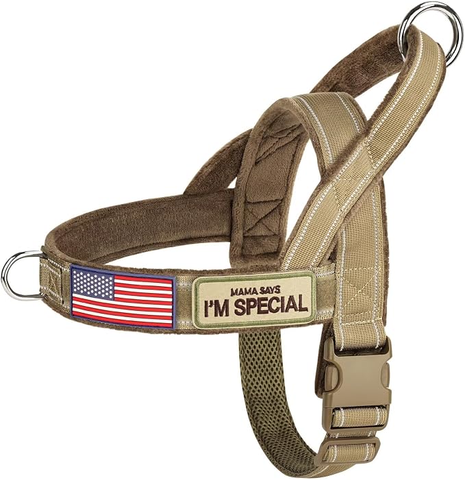 Forestpaw No Pull Dog Harness with Large Handle,Comfortable,L,Brown | Adjustable Fits Chest 26-31",50-80 lbs,Slip On,Quick Release,Easy Control,Soft Padded,for Medium Large Dogs Walking Training by Forestpaw