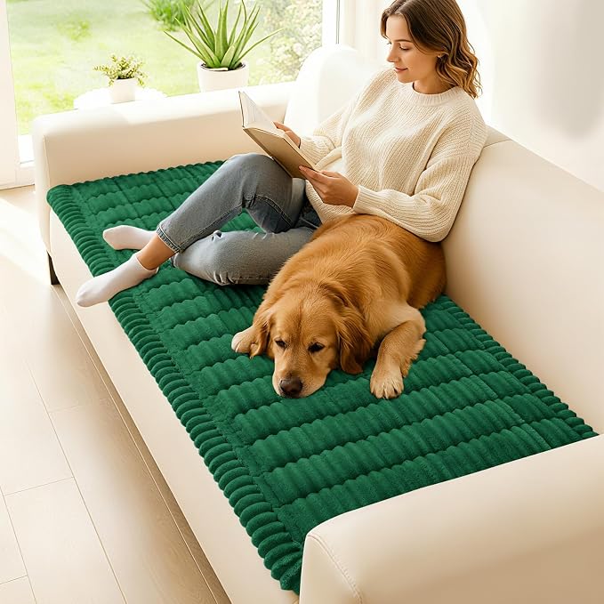 hyha Couch Cover for Dogs, Washable Non Slip Plush Flannel Sofa Protector | Thick Flannel, Anti-Slip Backing, Pet Hair & Scratch Protection, Fits Sofa & Loveseat (27.6" x 27.6") - Image 2