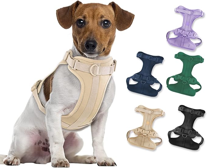 Wisedog Lightweight No Pull Dog Harness, Sand Color, Medium | Air Mesh, 3 Clips, Adjustable, No Choke Design, Ideal for Walking Training by WisedogPetSupplies