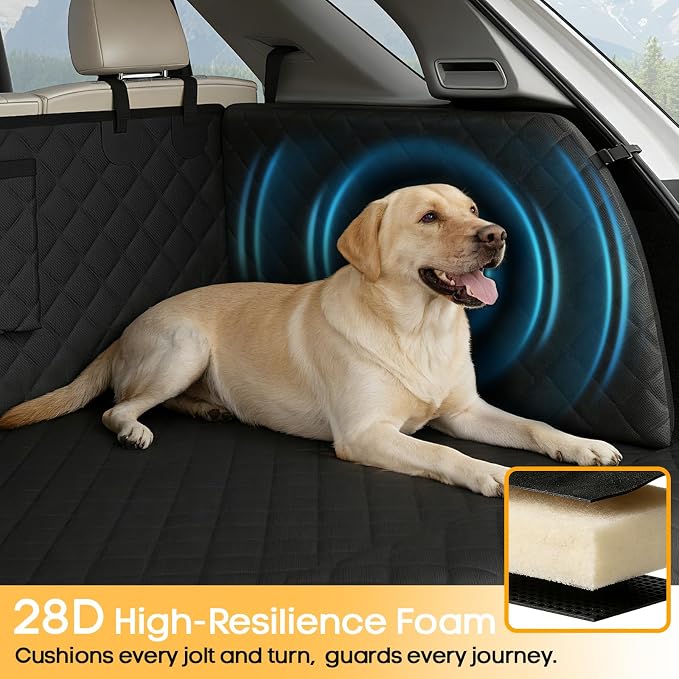 PETICON SUV Cargo Liner for Dogs, Pet Trunk Cover with Cushioned Sides | Full Coverage Non-Slip Cargo Cover with Bumper Flap Protector, Waterproof 600D Oxford, 28D High-resilience Foam, Safer Rides - Image 4