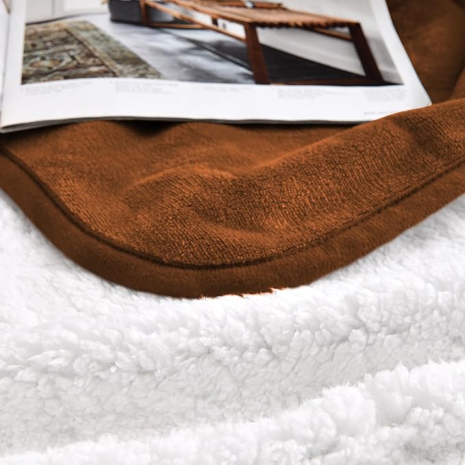 Soft Waterproof Blanket for Bed Couch Sofa, Caramel, 50x60 inches | Liquid Pee Proof Pet Blanket for Dog Puppy Cat, Reversible Sherpa Fleece Blanket for Couch Cover, Furniture Protector - Image 5