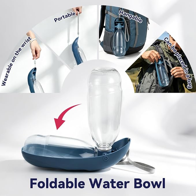 Portable Dog Water Bottle, 18.5OZ Large Dog Travel Water Bottle Leak-Proof Pet Water Dispenser with Carrying Lanyard, Ideal for Outdoor Walking Hiking Travel - Image 4