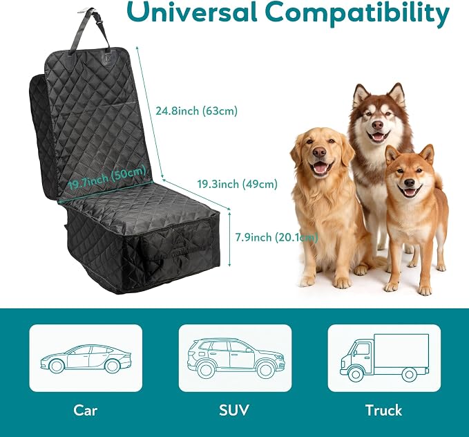 Dog Car Seat Covers Waterproof Front Full Protection Cover with Side Flaps - Image 5