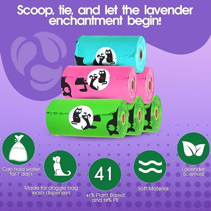 Pet N Pet Poop Bags for Dogs, 270 Count, Lavender Scented, Multi-Color - Image 5