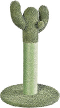 Amazon Basics Cat Scratching Post, Indoor Cactus with Natural Sisal for Kittens with Dangling Ball Toy, Medium, 25.6"H, Green by AmazonBasics