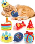 CiyvoLyeen Plush Birthday Catnip Toys for Indoor Cats 6 Pack | Interactive Birthday Cake Cat Chew Toys, Boredom Relief, Soft Durable Plush with Catnip, Funny Gift for Cat Lovers & Kitten by CiyvoLyeen
