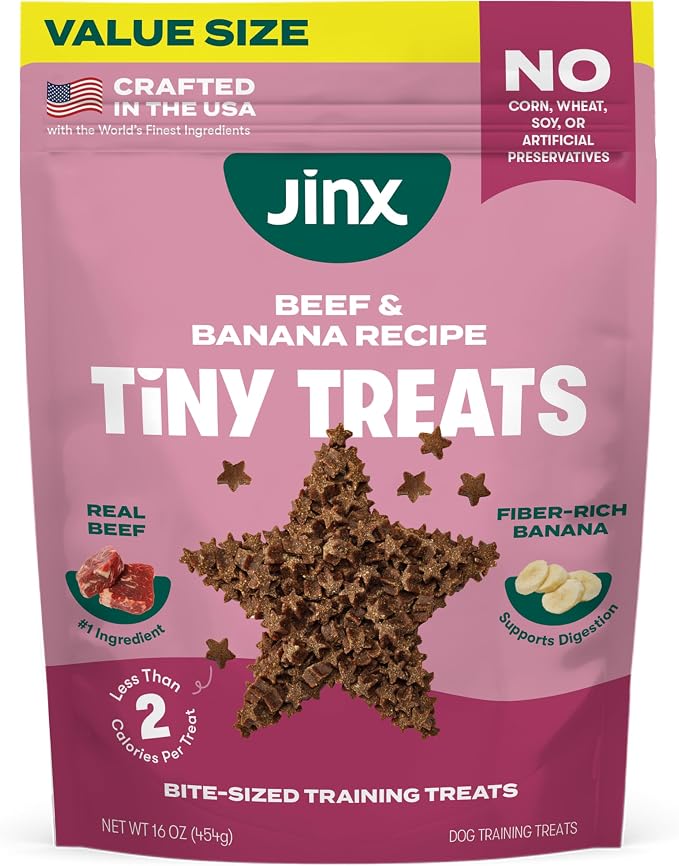 Jinx Dog Training Treats, Bite-Sized Training Treats for Dogs, Beef, 4oz | 2 Pack Healthy Dog Treats Training with Grass-Fed Beef, Vitamins for Immunity & No Fillers for Puppies, Adults & Seniors by Jinx