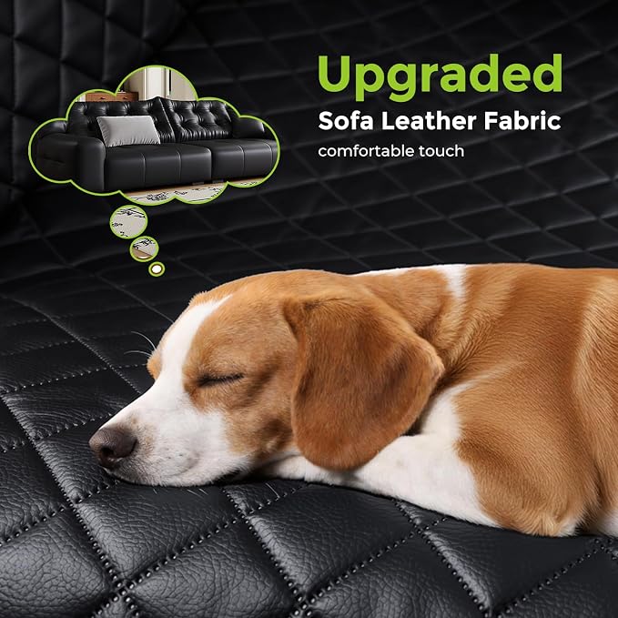 Dog Car Seat Cover for Tesla Model 3 Model Y, Scratch-Resistant Leather with 360° Full Coverage, Non-Slip Car Dog Hammock with Window Flap Insert Fixing, Waterproof Car Seat Protector for Back Seat - Image 3