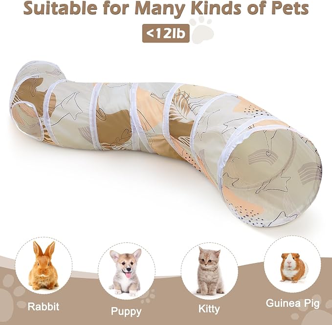 Glittme Cat Tunnel, Cat Tunnels for Indoor Cats, S-Shape Cats Cave with Cat Toys, Foldable Cat Tubes and Tunnels for Cats, Rabbit, Puppy, Guinea Pig | Interactive Bunny Tunnel And Cat Tubes With Crinkle Sounds. Ideal For Kittens, Ferrets And Small Pets... - Image 7