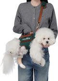 Wakytu Dog Lift Harness Dog Carrier Sling for Small Dogs & Cats,XS | stylish puppy sling carrier with handle & pocket,adjustable leash,walking & travel by Petshome