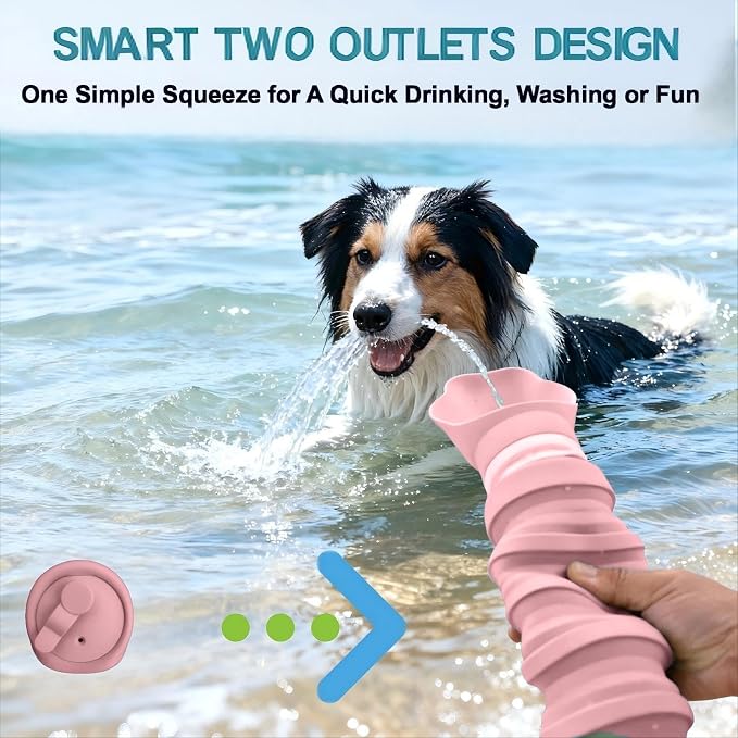 Portable Dog Water Bottle, Leak-Proof Silicone Bowl 225–550ml | Portable dog water bottle with five capacities and a leak-proof squeeze design for daily walks and outdoor activities. - Image 8