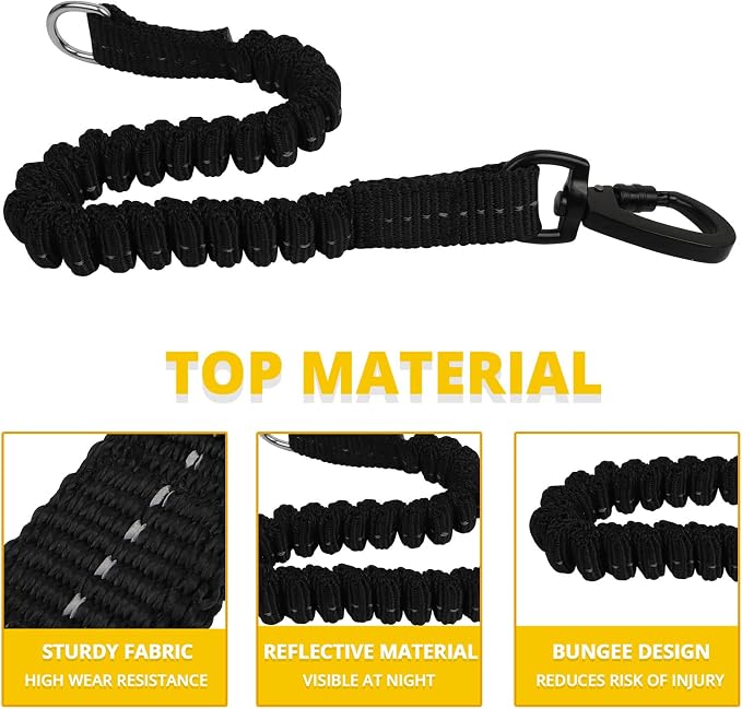Long Dog Leash 15 FT: Heavy Duty Rope Leashes for Dogs Training with Swivel Lockable Hook Reflective Threads Bungee and Padded Handle - Dog Lead for Large Small Medium Dogs Outside Walking Hiking - Image 4