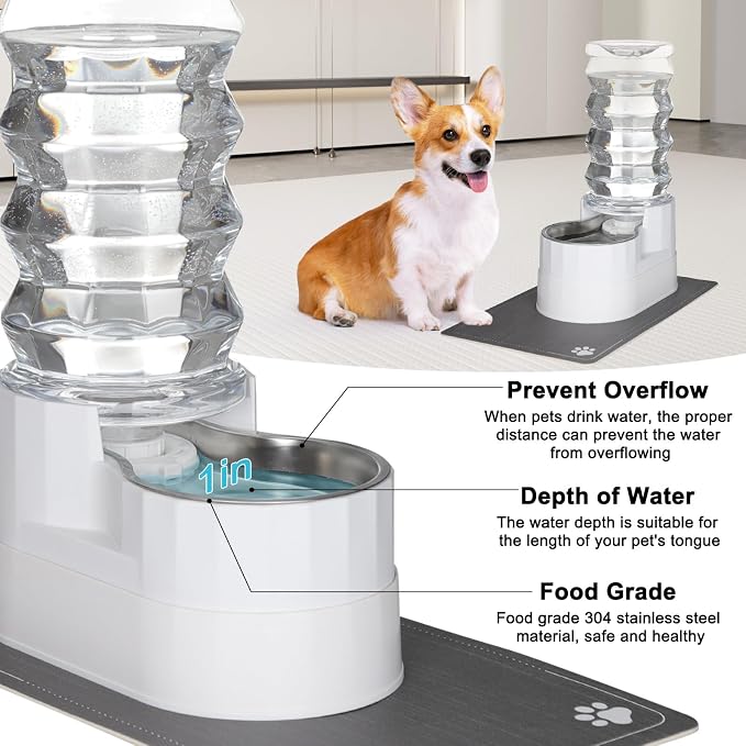 RIZZARI 8L Elevated Dog Water Dispenser: Senior Pets Filtered Hydration | Raised Stand Helps Reduce Neck Strain/Stainless Steel Bowl/Quiet Gravity-Fed Operation/for Multi-Pet Homes - Image 5