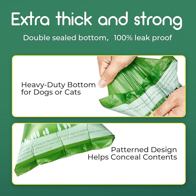 ATIFBOP Biodegradable Dog Poop Bags 360 Counts 24 Rolls, Leak Proof and Extra Thick Doggy Poop Bags (Unscented) - Image 4