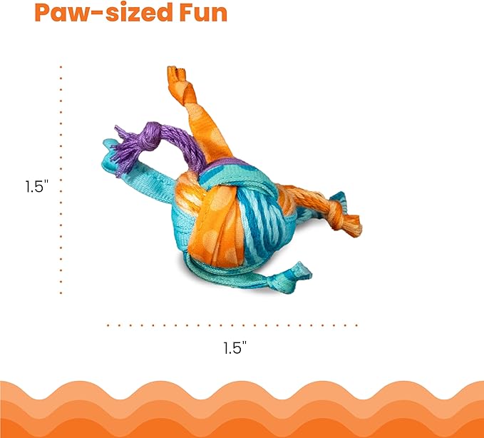 Catstages Catnip Tons of Tails – Interactive Catnip Dental Chew Toy for Cats with Rope, Ribbon & Cotton for Batting, Chasing & Chewing - Image 5