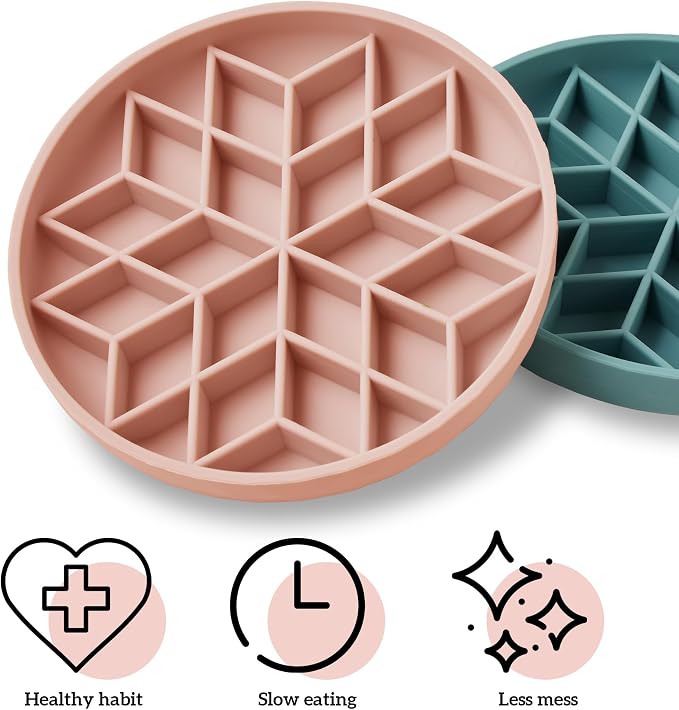 OHMO Slow Feeder Dog Bowl, 7.3" Lick Mat for Dogs, Diamond, Coral | Cat Slow Feeder Bowl, Anti Choking, Enrichment Toys, Easy Clean BPA-Free Silicone Feeding Bowl, Boredom and Anxiety Reducer - Image 8