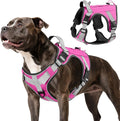 VavoPaw Heavy Duty Tactical Dog Harness for Medium Dog, No Pull Adjustable | Pet Harness Reflective Service Training Easy Control Pet Vest Military K9 Working Dog Harnesses（Pink, M） by VavoPaw