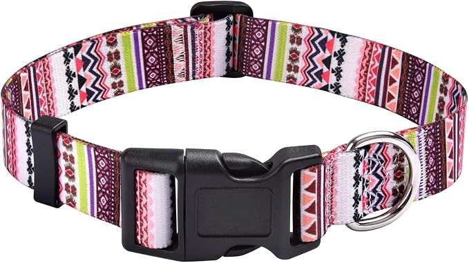 Mihqy Dog Collar for Large Dogs, Fashion Design, Pink Bohemia,L | Neck Fit 14.9"-24.8", Multiple Patterns，4 Sizes for Small Medium Large Dogs, Comfortable for Walks and Outdoor Hikes by Mihqy