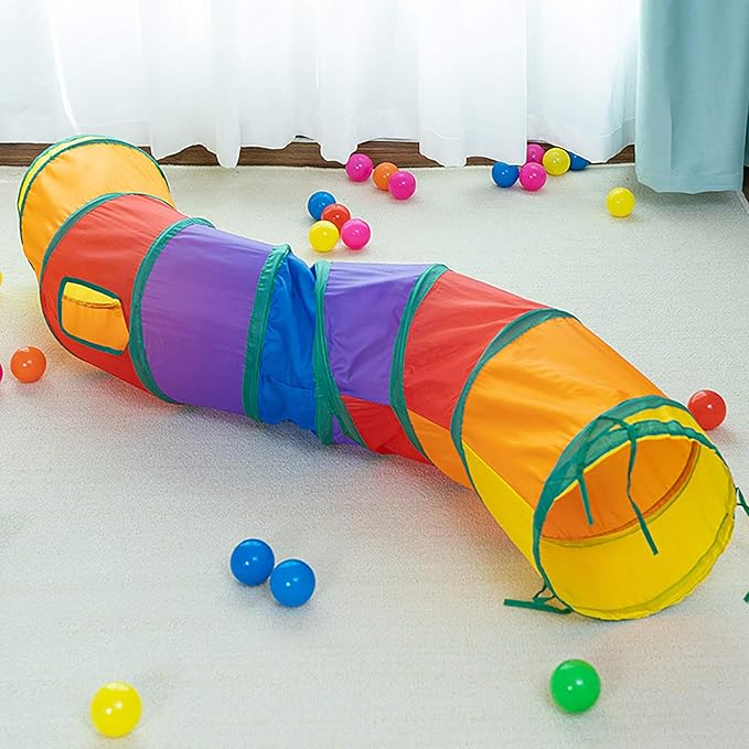 iCAGY Cat Tunnel Toys for Indoor Cats Kittens Rabbits, Pet Toy Play Tunnels | Interactive Crinkle Pop Up Tunnel Toys, Relieve Cat Boredom, Dark Grey 47" Shape S - Image 5