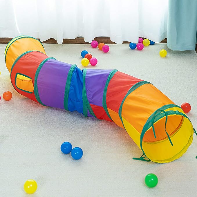iCAGY Cat Tunnel Toys for Indoor Cats Kittens Rabbits, Pet Toy Play Tunnels | Interactive Crinkle Pop Up Tunnel Toys, Relieve Cat Boredom, Gray 47" Shape S - Image 5