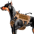 Heavy-Duty Tactical Dog Harness for Large Dogs, No Pull Adjustable Reflective Pet Vest with Molle System, K9 Military-Grade Control for Service Training, Outdoor & 10+ Breeds, Khaki Camo, Large by Bruvoalon
