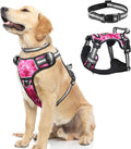 Dog Harness No Pull, Pet Harnesses with Dog Collar, Adjustable Reflective Oxford Outdoor Vest, Front/Back Leash Clips for Small, Medium, Large, Extra Large Dogs, Easy Control Handle for Walking by WINSEE