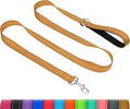 Taglory Reflective Dog Leash for Small Dogs, 3/4in x 6ft, Tan | Ideal for Night Walking, Strong for Sudden Pulls, Lightweight & Gentle on the Neck, Soft Padded Handle by Taglory