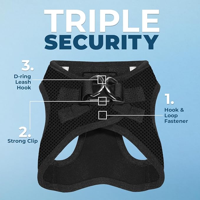 Voyager Step-in Air Dog Vest Harness - Black/Black Trim, X-Large | 20.5 - 23" in Chest, Reflective Bands, All Weather Breathable Air Mesh, Cats Compatible, Lightweight, Fast Drying - Image 2