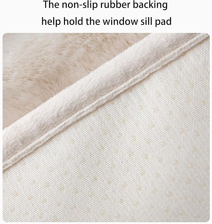Soft Cat Dog Window Sill Pad Perch, Fluffy Windowsill Dog Mat Pillow Seat Bed, Cat Pet Cushion for Window Sill Mat (Coffee, 16"x24") - Image 6
