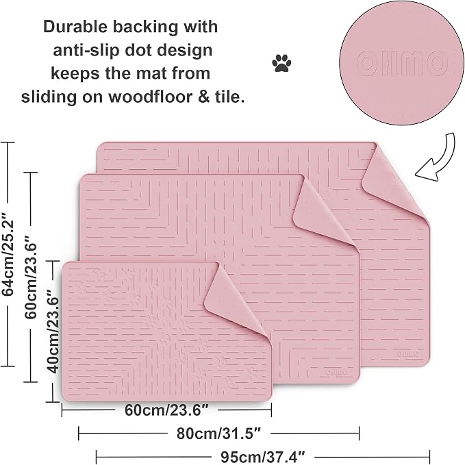 XL Cat Litter Mat, 37.5x25.2 Silicone Trapping Mat Pink | for Kitty Litter Box, Easy Clean, BPA Free Rubber, Center Litter Collection, Easy Pour-Back, Waterproof, Odor-Resistant - Image 5