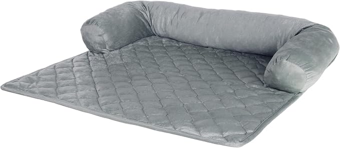 Couch Cover for Dogs - 30x30.5 Water-Resistant Pet Furniture Protector with Memory Foam Bolster and Quilted Fabric - Pet Supplies by PETMAKER (Gray) - Image 8