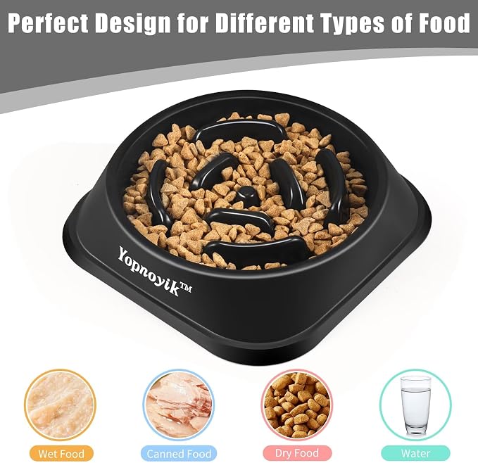 Slow Feeder Dog Bowls for Medium Dogs & Cats | Non-Slip Base, Anti-Choking Design, Reduces Bloating & Overeating, Easy to Clean, 1.5-2 Cups - Image 4