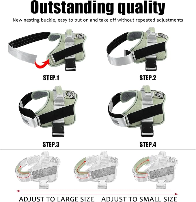 Dog Harness, No-Pull Reflective Dog Vest, Breathable Adjustable Pet Harness with Handle for Outdoor Walking - No More Pulling, Tugging or Choking - Image 3