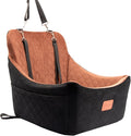 WOOAIDAGG Dog Car Seat for Medium Sized Dog,Pet Travel Car Bed with Seat Belt Channle,Fully Detachable and Washable Car Dog Seat with Adjustable Straps,3 Straps Easy to Install (Black/Brown) by WOOAIDAGG