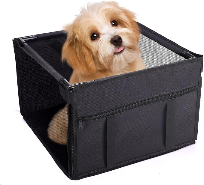 GENORTH Dog Car Seats for Small and Medium Dogs,Portable Puppy/Pet Car Booster Seat with Clip-On Leash and Mesh Window for Pet Up to 20 lbs - Image 9