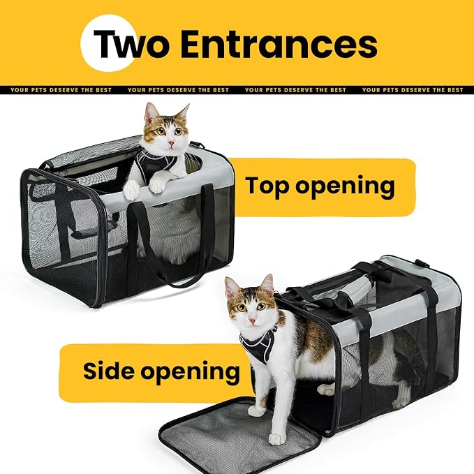 Conlun Soft-Sided Cat Carrier for Small-Medium Cats, Puppies up to 15 Lb, Airline Approved - Image 3