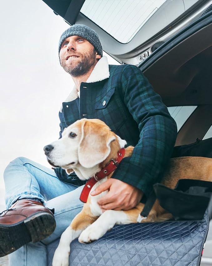 PETICON SUV Cargo Liner for Dogs, Trunk Cover with Mesh Window for Pet View | Waterproof Cargo Cover with Bumper/Side Flaps, Dog Seat Cover with Non-Slip Mat, Prevents Scratches, Pet Hair, Mud, and Dirt - Image 7