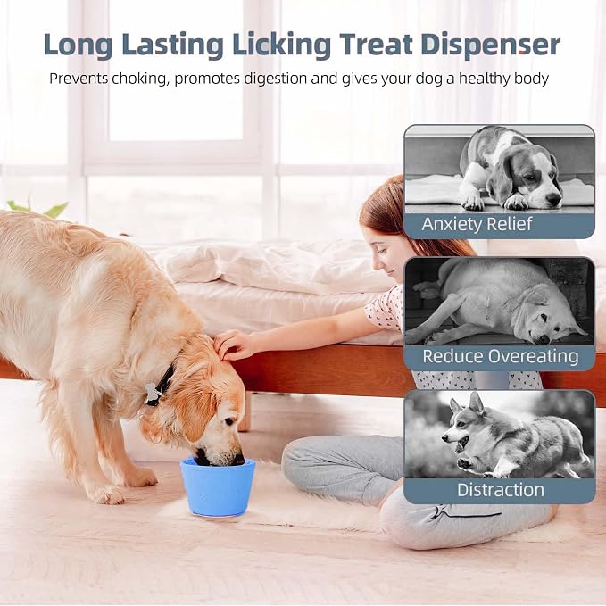 Dog Lick Bowl, Non-Slip Freeze Slow Feeder Small Medium, 1.6 Cup | Anxiety Relief & Distraction, Enrichment, Puzzle Feeder, BPA-Free Silicone, Dishwasher & Microwave Safe, for Dogs - Image 6