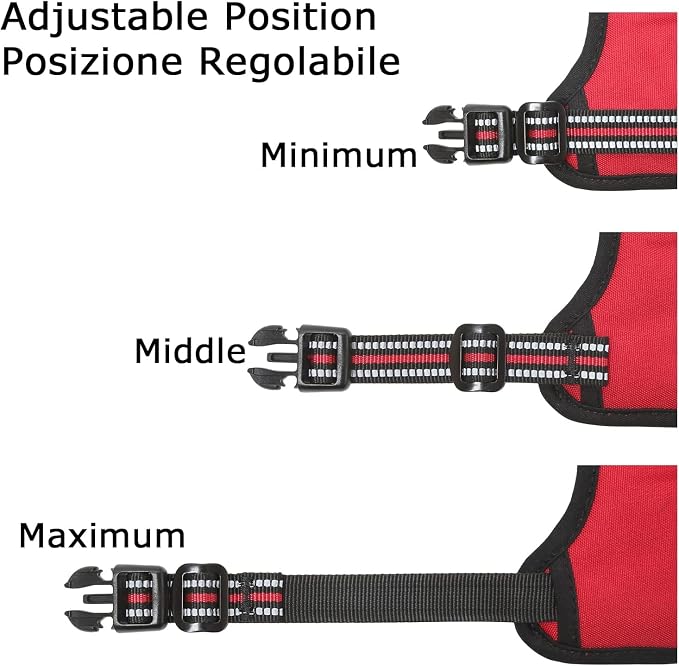 HEELE Dog Harness, Reflective Front Clip Vest with Control Handle, Red, M | Soft Breathable Padded for Medium Harness, No Pull No Choke, Adjustable 2 Metal Rings for Outdoor Walking Training - Image 5