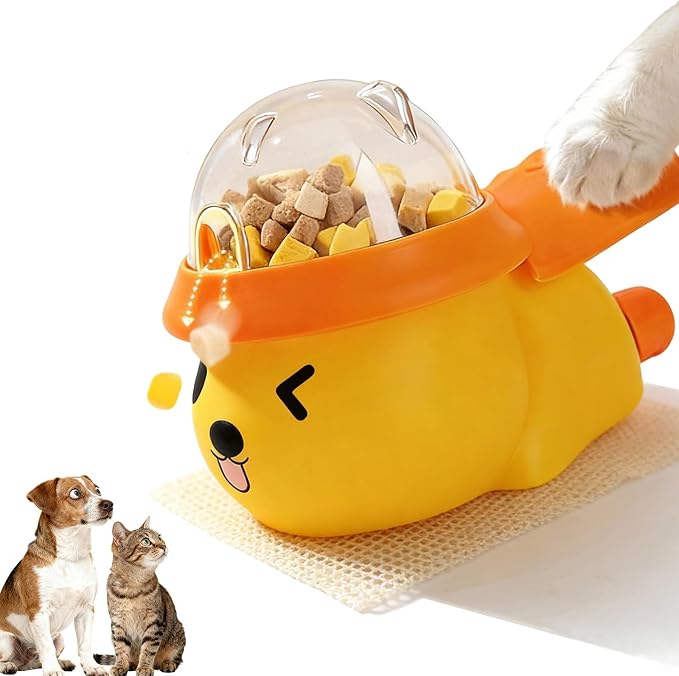 Interactive Dog and Cat Treat Dispenser - Slow Feeder Puzzle Toy | extra-large pedal, adjustable food outlet fits different kibble & treats, slow eating, mental stimulation, IQ training by Unknown
