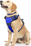 Dog Harness No Pull, Pet Harnesses with Dog Collar, Adjustable Reflective Oxford Outdoor Vest, Front/Back Leash Clips for Small, Medium, Large, Extra Large Dogs, Easy Control Handle for Walking by WINSEE