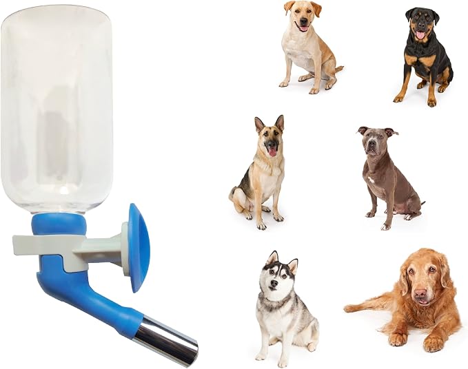 Choco Nose No-Drip Water Bottle for Large Dogs (Over 50 lb) – Leak-Proof Patented 22mm Nozzle Helps Prevent Mess & Spills, BPA Free Cage & Crate Mount Feeder for Kennels, 16.9 fl oz (C570) by ChocoNosePetSupplyWeLovePetsLikeYouDo