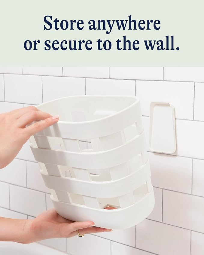 Lalo Bath Time Storage Bin, Removable Drying Bin for Bathtub | Bathtub Storage to Keep Items Organized and Dry, Secure Wall Attachment for Shower or Bath, Non-Toxic Plastic, Coconut - Image 4
