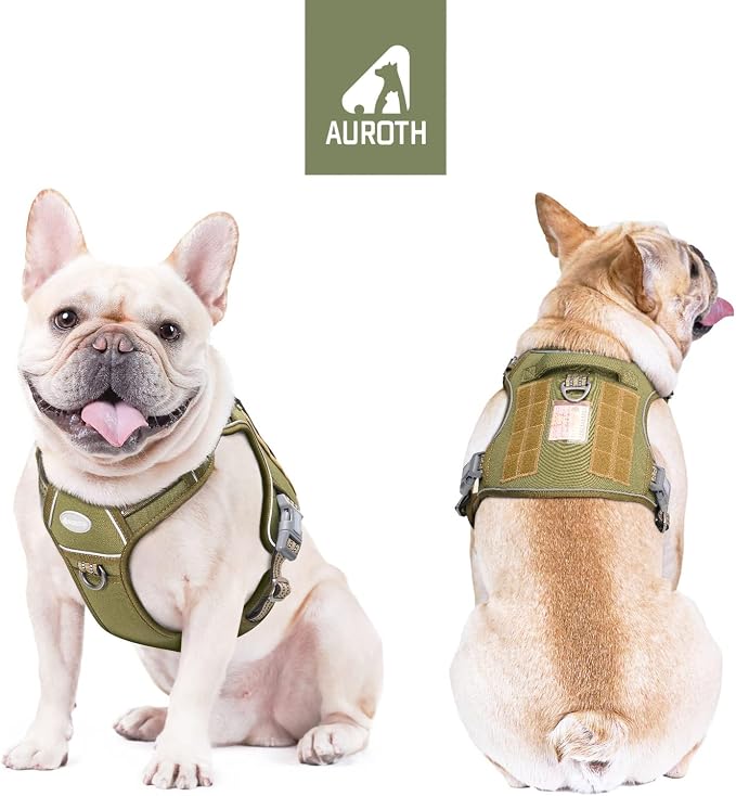 AUROTH Tactical Dog Harness for Large Dogs No Pull Adjustable Pet Harness Reflective K9 Working Training Easy Control Pet Vest Military Service Dog Harnesses | No Choke, Heavy Duty, Reflective, Military K9, Adjustable, Handle, Easy Control for Walking,... - Image 2