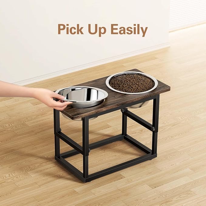 Zarler Elevated Dog Bowls for X-Large and Large Breed, 5 Adjustable Heights from 8.2'' - 17.3'', 2 Stainless Steel Bowls, 8.2'',11.8'',13.7'',15.7'',17.3'' Raised Dogs Food Bowl Stand - Image 6