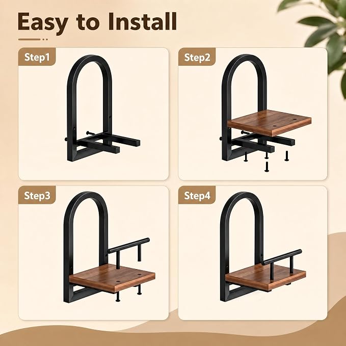 Amaoot Floating Shelves Set for 2, Wall Plant Holder Shelf, Wall Planters | Wall Planters for Indoor Plants, Hanging Shelves Wall Shelf Plant Holder for Living Room Decor, Bathroom, Bedroom, Kitchen - Image 5