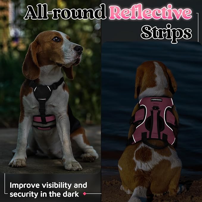 rabbitgoo Escape Proof Dog Harness for Small, No Pull with Lift Handle | No Escape, Full Soft Padded, Reflective Adjustable Vest, Leash Clip for Walking Hiking Training, Pink, Small - Image 8