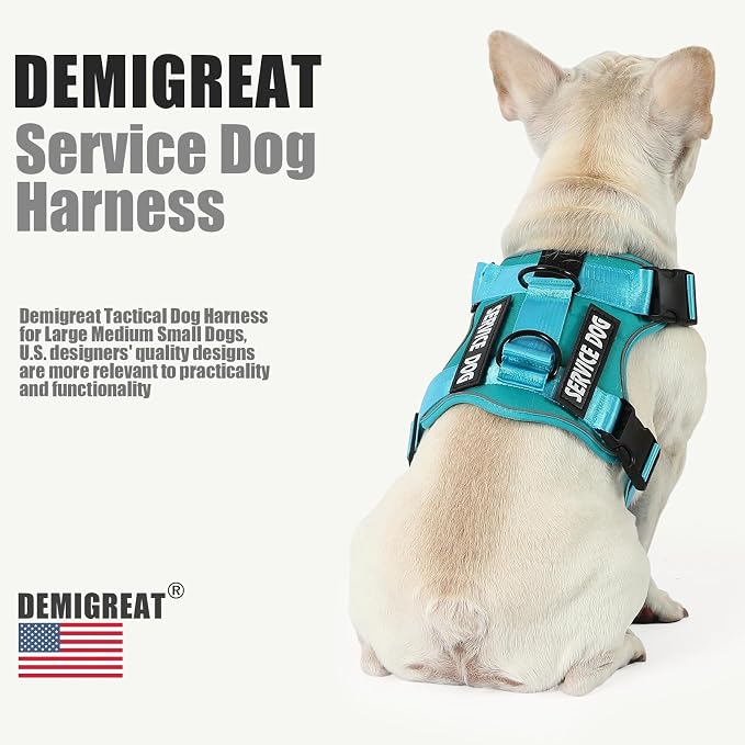 Service Dog Harness, Reflective Dog Vest Harness with 5 PCS Patches, Adjustable Soft Oxford Pet Harness, Inner Layer Mesh, Easy to Control for Small Medium Large Dogs - Image 4